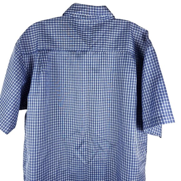 Mens Blue Plaid Shirt Size M Short Sleeve Button-Up Claudio Nucci Blend  JH1841 - Picture 6 of 6